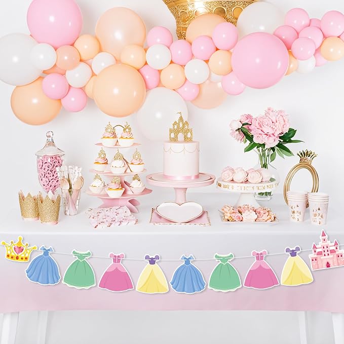 Princess Birthday Banner Princess Party Bunting Banner Garland Dress Theme - Image 8