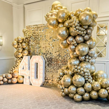 Awenztech 120pcs 5 inch Metallic Gold Latex Balloons | Graduation, Engagement - Image 3