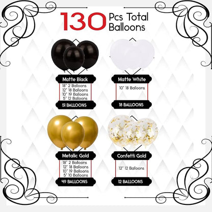 Archloon Black and Gold Balloons Arch Kit, Balloons Arch Kit - Image 3