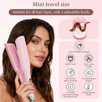 Hair Waver Hair Crimper for Women, Hair Crimper Tool Curling Iron Waver for Natural Waves and Soft Beach Hair Wave Curling Iron with 30S Fast Heating & PTC Heater 110-220V, Pink