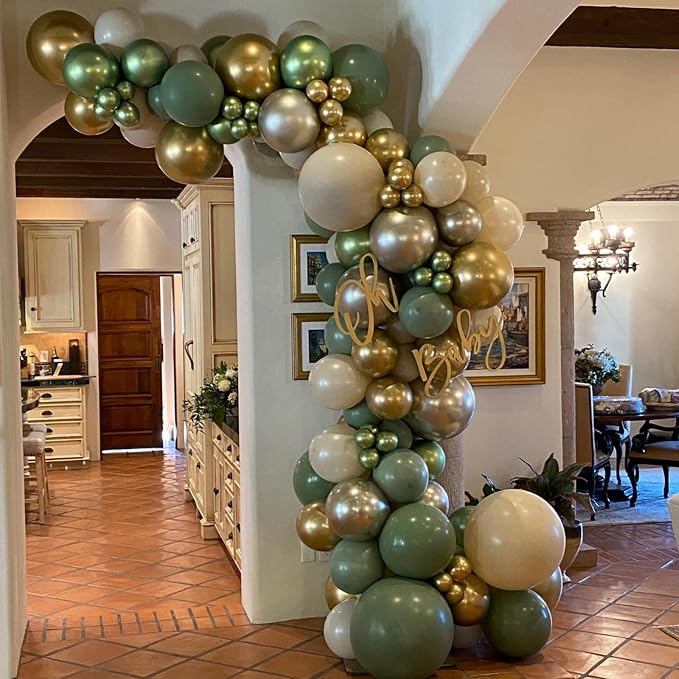 Voircoloria 130pcs Metallic Gold Balloons Arch Kit, 18 12 10 5 Inch | - Image 9