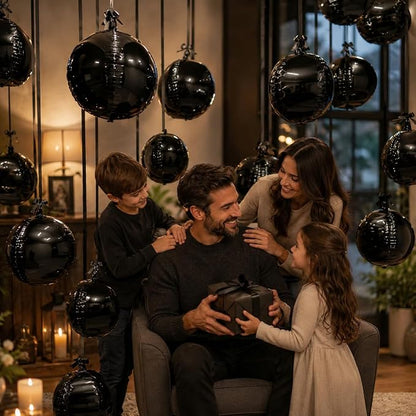 Black Round Foil Balloons - Image 9
