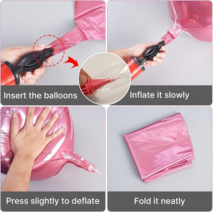PartyWoo Pearl Pink Large Round Giant 4D Jumbo Foil Balloons 6pcs 32 Inch | 32 - Image 5