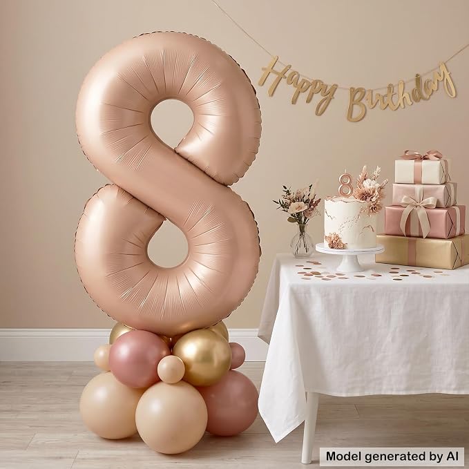 40 Inch Caramel Foil Number 8 Balloon - Image 3