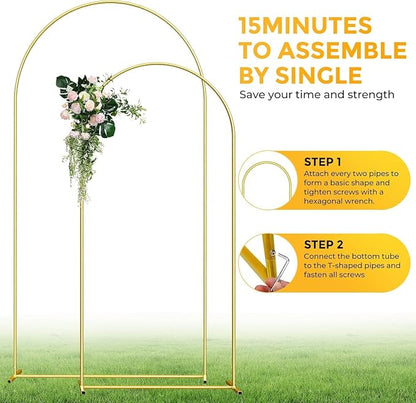 Metal Arch Backdrop Stand, 7.2FT+6FT Wedding Arch Frame, Balloon Arch Backdrop - Image 3