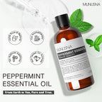 Peppermint Essential Oil, 100% Pure & Natural Peppermint Oil 100ML, Premium Grade Aromatherapy Oil for Skin Body Hair Care, Freshening Air, Mood, Diffuser, Massage, Soap and Candle Making