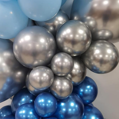 Silver Blue Balloon Garland 127 Pcs 18In 12In 10In 5In Confetti Latex Balloons - Image 6