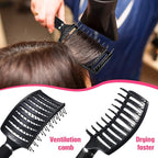 Patelai 4 Pcs Hair Brush, Detangler Curved Vented Brushes for Women Men, Curved Vented Wet Dry Styling Brushes for Curly Long Thick Thin Tangled Hair, Blow Drying Brush, 4 Color