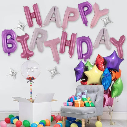 Happy Birthday Balloons Banner, Foil Balloon Personalized Name Letters Balloons - Image 2
