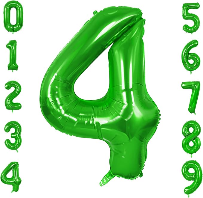 Number 4 Balloons for 4th Birthday Party Decorations, 0-100 Large No.4 Balloons by Joycard