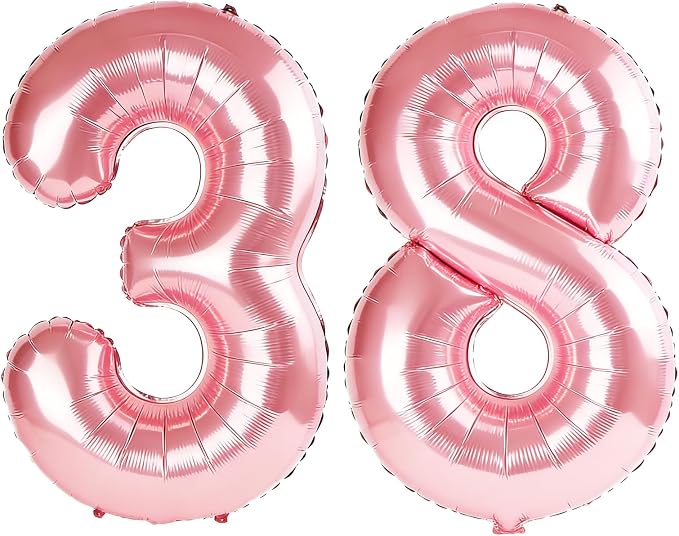 40 Inch Number 38 Balloons for 38th Birthday Party Decorations, 0-100 Jewelry by FOBELEC