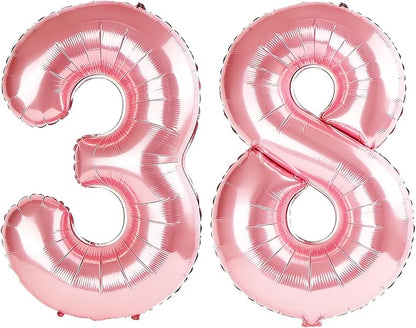 40 Inch Number 38 Balloons for 38th Birthday Party Decorations, 0-100 Jewelry by FOBELEC