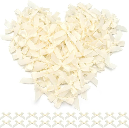 Ivory Mini Bows 1.57" 100PCS Small Satin Ribbon Bows by Loomeshribbonforcrafts%EF%BC%81