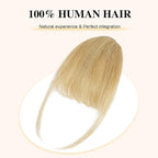 BOGSEA Clip in Bangs 100% Human Hair Bangs with Temples Bangs Hairpieces for Women Clip in Fake Bangs for Daily Wear (Light Blonde, Wispy Bangs)