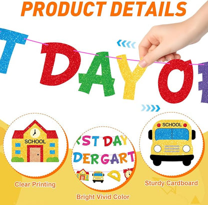 First Day Of Kindergarten Banner Decor, Back To School Kindergarten Garland - Image 4