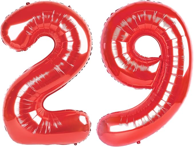 Foil 40 Inch Big Red 29 92 Balloon Number, Giant Happy 29 92 Birthday Party by Upgesy