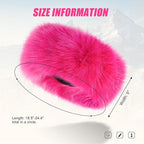 Faux Fur Headband for Women Elastic Fuzzy Thick Earmuffs Winter Headwrap Ear Muffs Furry Ear Warmers Cold Weather (Rose)
