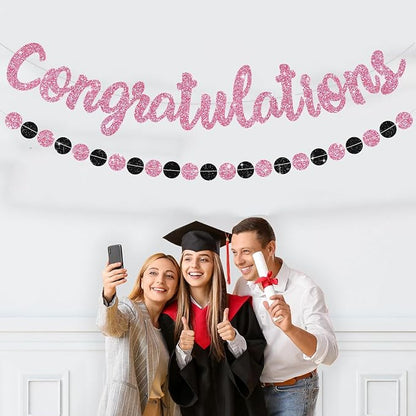 BEISHIDA Congratulations Banner Pink 2026 Graduation Banners, Grad Congrats - Image 5