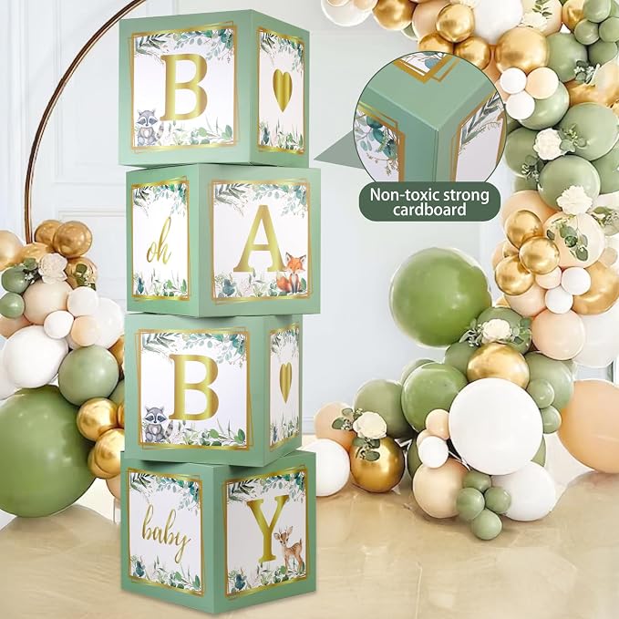 Sage Green Baby Boxes with Letters - Image 2