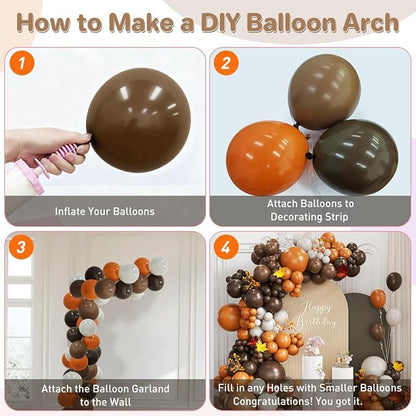 Brown and Orange Balloon Garland Arch Kit - Image 3