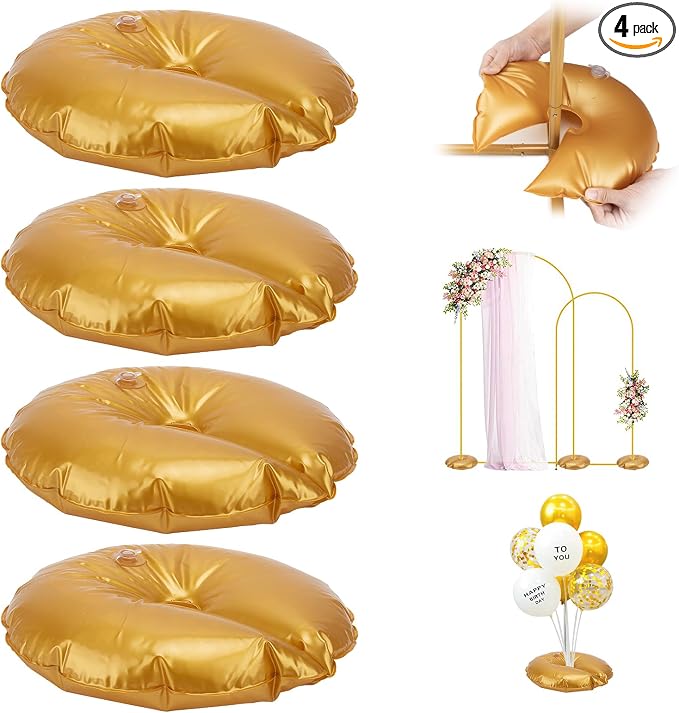 4 Pieces Golden Water Bag for Arch Stands Base Heavy Weight Water Bag | Water by Home