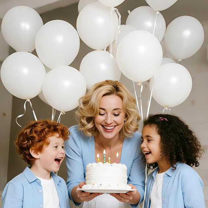 LOLStar White Balloons, 12 inch, Latex Round | Birthday, Engagement, Baby Shower - Image 8