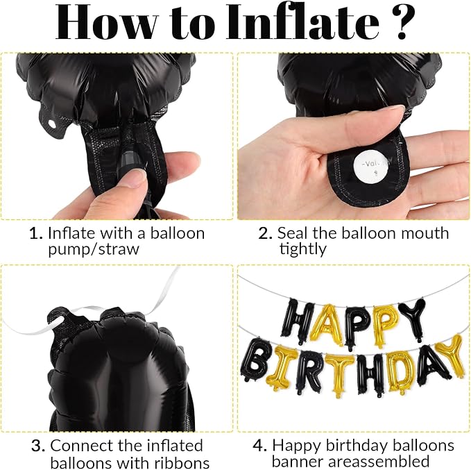 Happy Birthday Balloons Banner, Foil Balloon Personalized Name Letters Balloons - Image 7