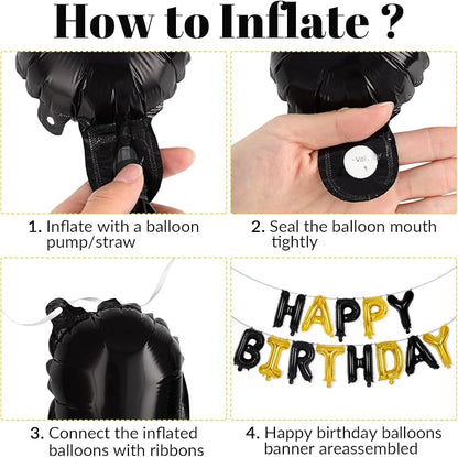 Happy Birthday Balloons Banner, Foil Balloon Personalized Name Letters Balloons - Image 7