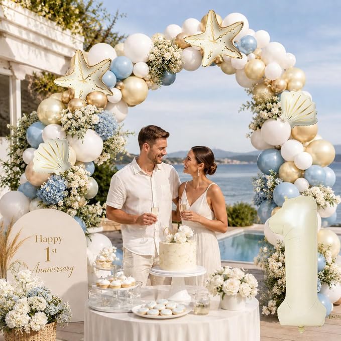 5 Pcs Starfish Seashell Balloons Set Under the Sea Party Decorations | 40 Inch - Image 7