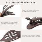 8 PCS Flat Hair Clips for Women French Matte Flat Claw Clips for Thick & Thin Hair No-Slip Hair Barrettes, Strong Hold Styling Accessories