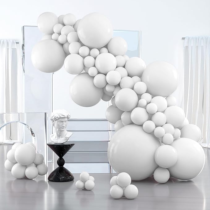 PartyWoo White Balloons 100pcs Different Sizes of 36 18 12 10 5 Inch | 36 18 12 by PartyWoo