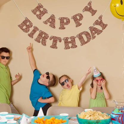 Brown Happy Birthday Banner Birthday Party Decorations Happy Birthday Banner - Image 3