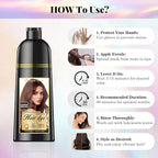 Hair Dye Shampoo 3-in-1 Vegan Color for Gray Hair - Ammonia-Free for Men & Women – Beard & Hair Coloring – Instant Gray Coverage Champú Para Canas Mujer & Hombre (COPPER BROWN)