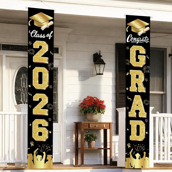 Graduation Decorations 2026 Porch Banner, Congrats Grad Decorations by LINHAXM