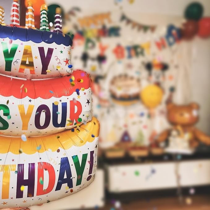 35" 2pk Happy Birthday Foil Balloons "Yay", Colorful | birthday foil balloon - Image 5