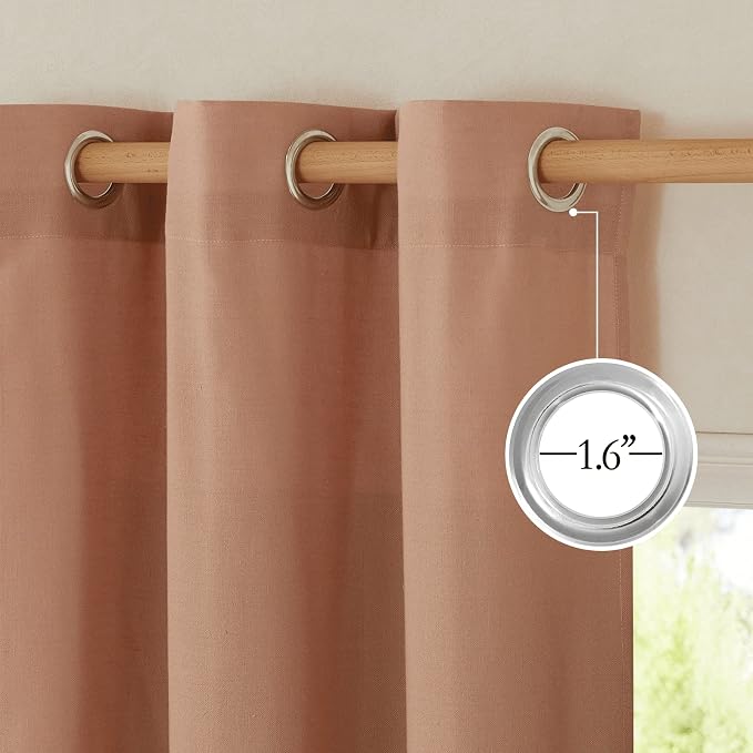 NICETOWN Linen Curtains for Bedroom 96 inches Long, Grommet Rustic Farmhouse - Image 2
