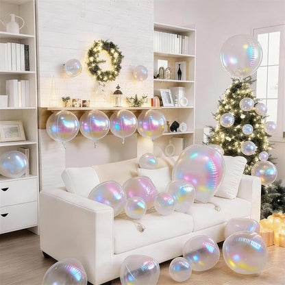 Biapian 12 Pcs Iridescent Foil Balloons, Different Size Holographic Balloons - Image 5