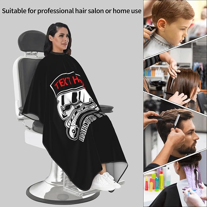 Custom Barber Cape for Men Personalized Professional Hair Cutting Cape with Text for Home Salon Barbershop
