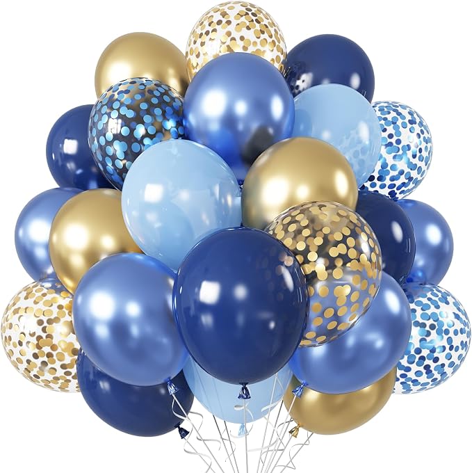 Blue and Gold Balloons by Jobkoo