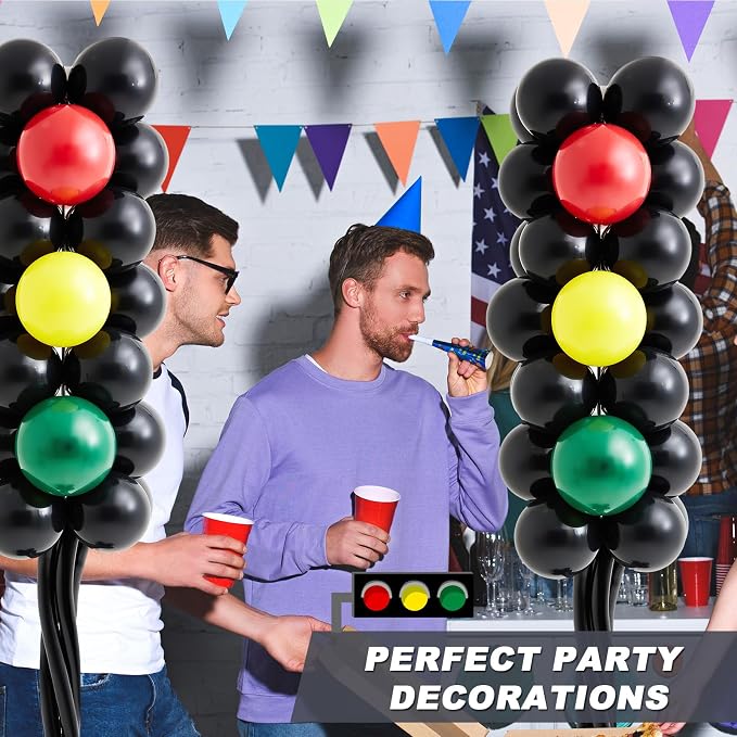 Gejoy 2 Sets Traffic Light Balloons Column Stand Kit - Image 6