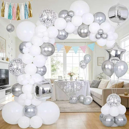 White Balloons 125 pcs Different Sizes Pack of 18 12 10 5 Inch Latex White - Image 8