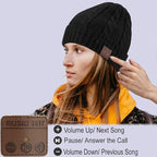 Wireless Music Hat Beanie for Men Women Winter Music Cap with Mic Stereo Headphones Headset Beanie Unisex Women Boys Girls Winter Handsfree Outdoor Sports