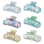 6 Pcs Hair Clip, Acetate Material, French Design Hair Jaw with Tortoise Celluloid Pattern, Medium Size Hair Claw Clips, for Girls and Women