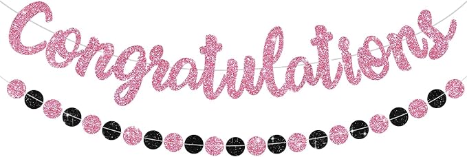 BEISHIDA Congratulations Banner Pink 2026 Graduation Banners, Grad Congrats by Beishida