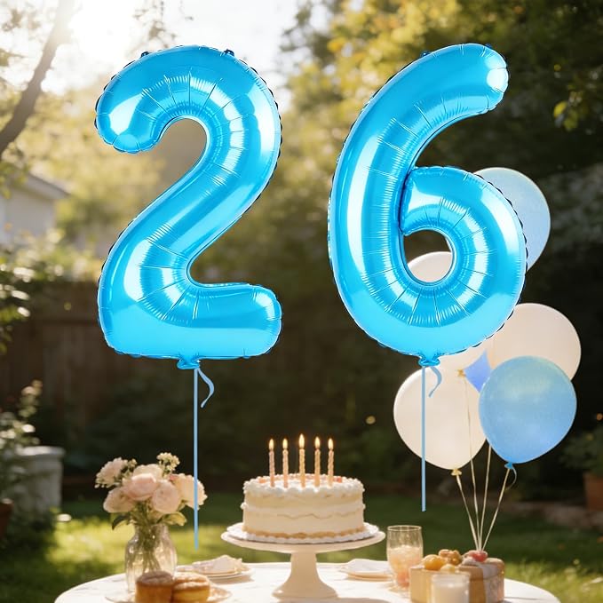 40 Inch Number 26 Balloons for 26th Birthday Party Decorations, 0-100 Jewelry - Image 3