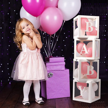 Voircoloria Baby Boxes with Letters, 4 Transparent Balloon - Image 6