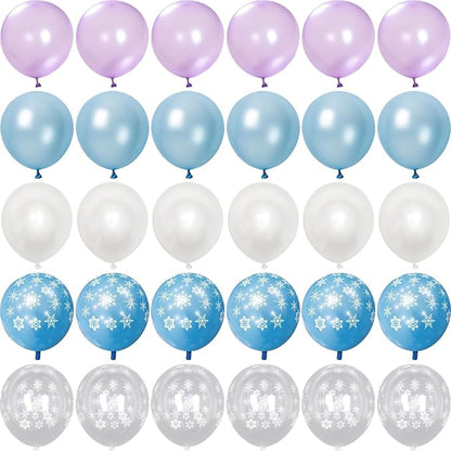 Pearl Purple and Blue Balloons 50pcs, Winter Wonderland Pearl Purple Blue White - Image 8