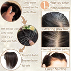 Amchoice Hair Toppers for Women Real Human Hair, Bangs Hair Clip 360° 3D Cover Bangs, Human Hair Toppers for Women Daily(Mocha, 3D Wispy Bangs (5 * 9))
