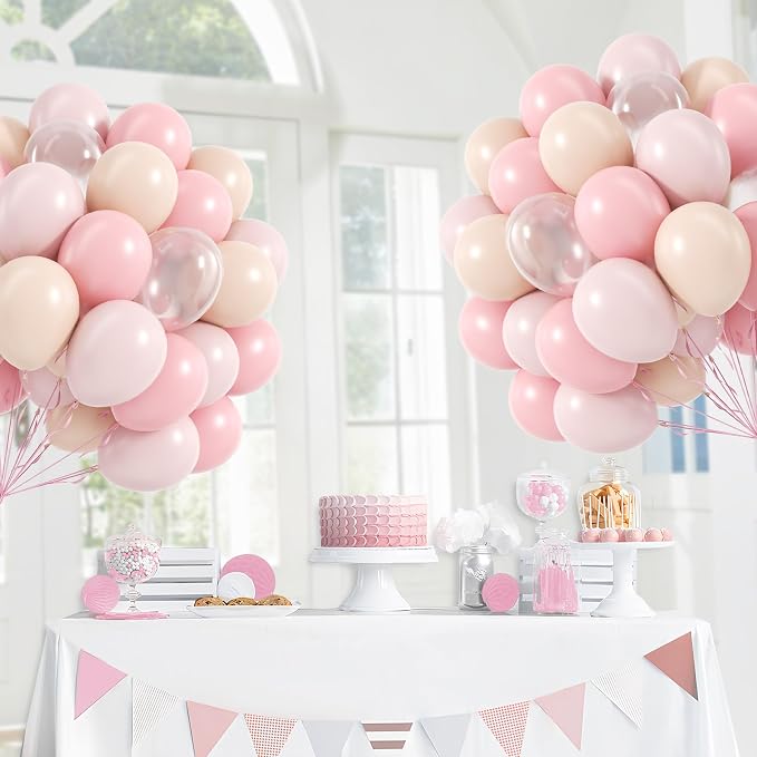 60pcs Light Pink Balloons 12inch - Image 7