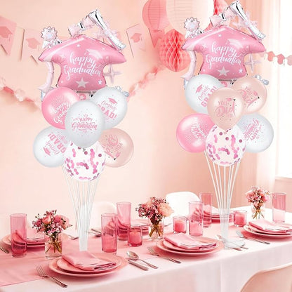 Jenaai Pink and Rose Gold 27 Pcs 2026 Graduation Balloon Centerpiece - Image 7
